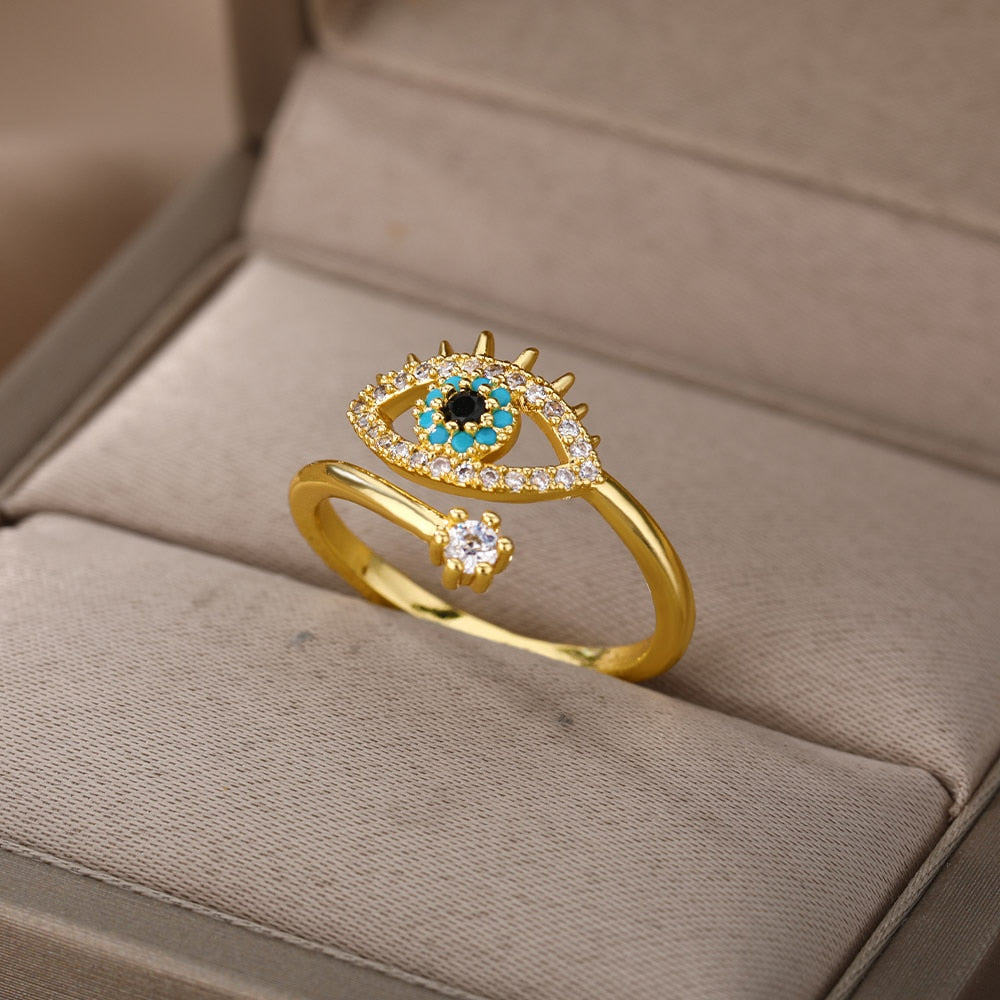 Women's Trendy Turkish Style Evil Eye Rings