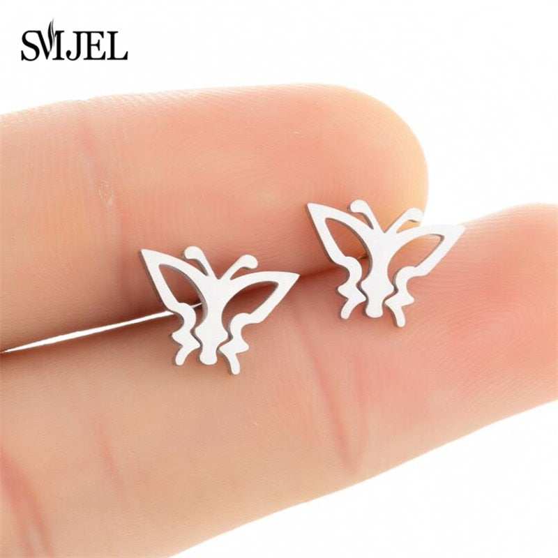 Women's Retro and Trendy Style Stud Butterfly Ear Piercing