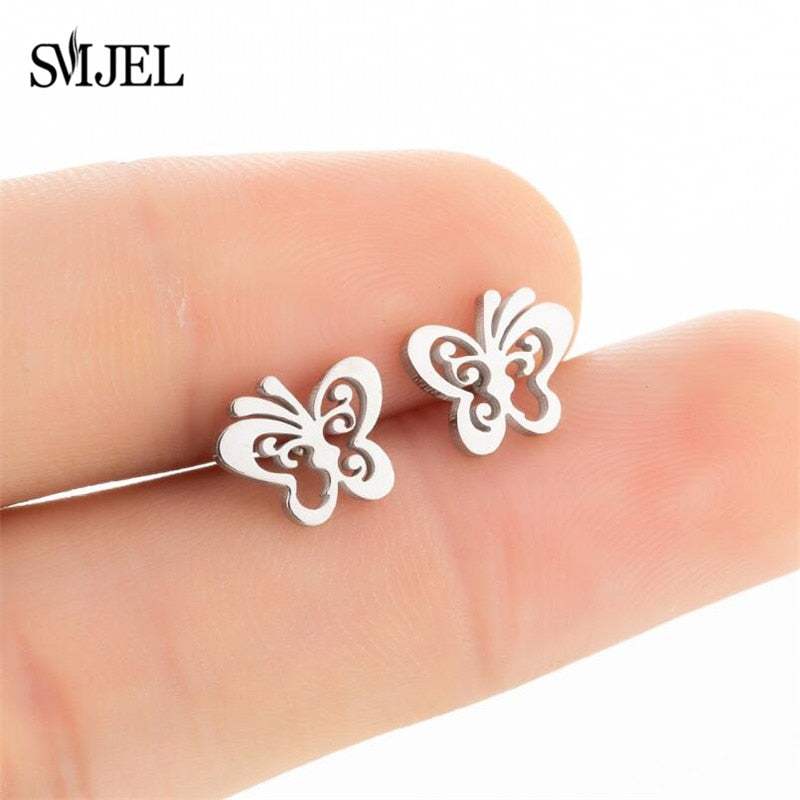 Women's Retro and Trendy Style Stud Butterfly Ear Piercing