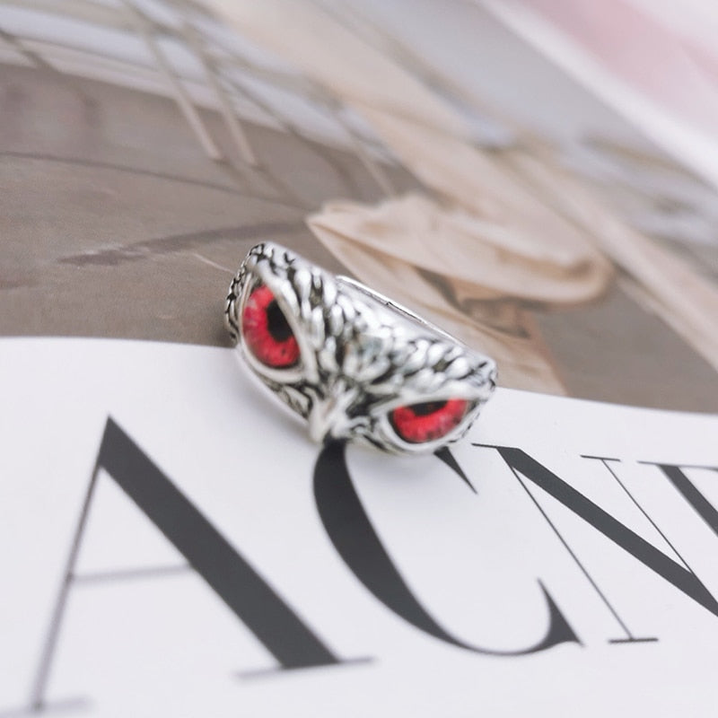 NEW  Resizable Retro Style Owl Ring With Multicolor Eyes