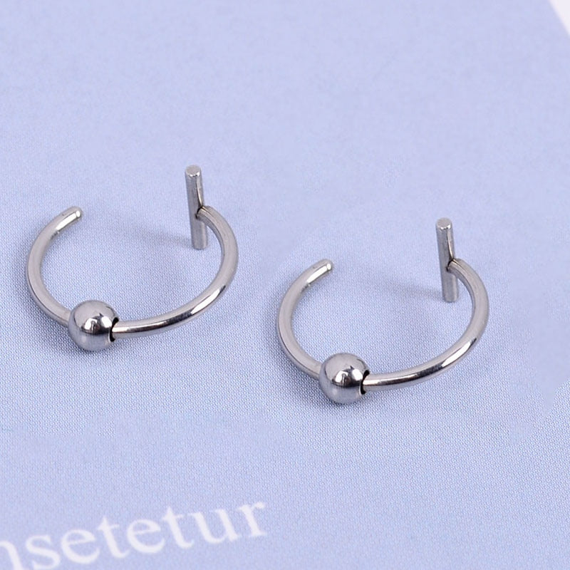 New Punk Titanium Steel Lip Piercings  (Cuff Clip)
