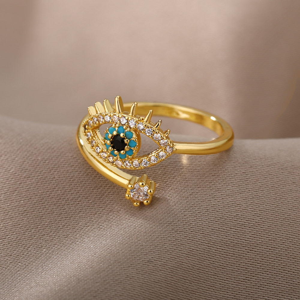 Women's Trendy Turkish Style Evil Eye Rings