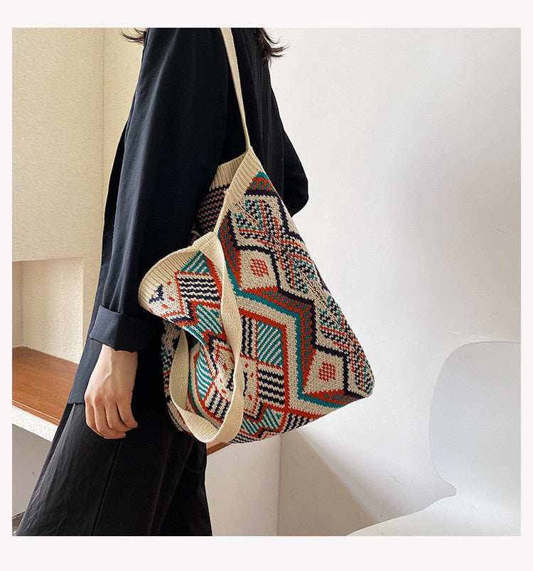 Women's Gypsy Bohemian Chic Aztec Tote Bag