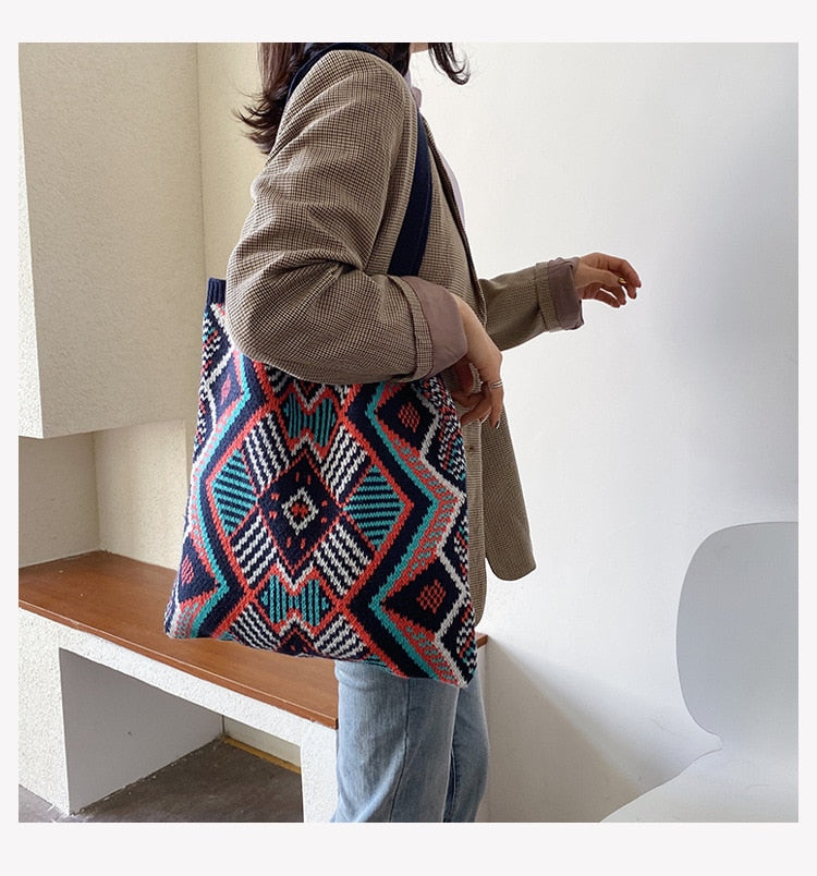 Women's Gypsy Bohemian Chic Aztec Tote Bag