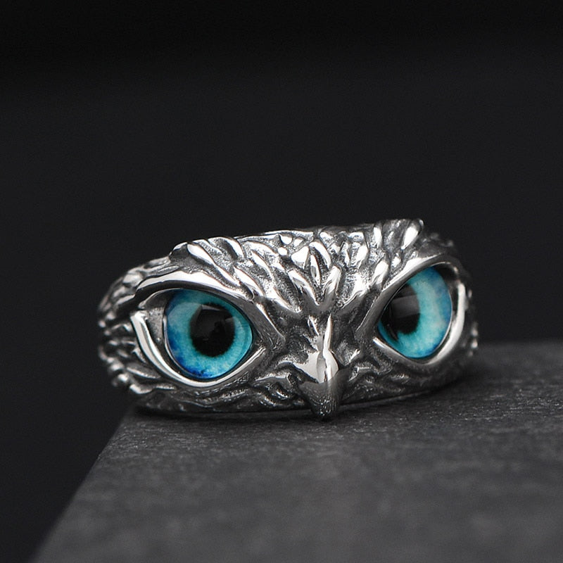 NEW  Resizable Retro Style Owl Ring With Multicolor Eyes
