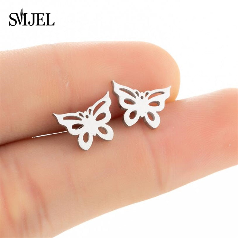 Women's Retro and Trendy Style Stud Butterfly Ear Piercing