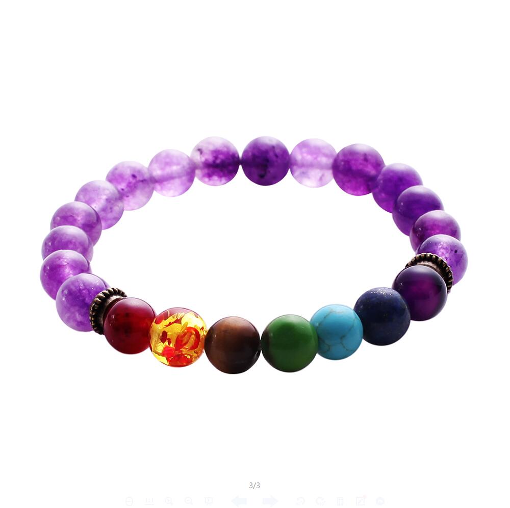 Women's Stone Healing Chakra Pray Mala Bracelet