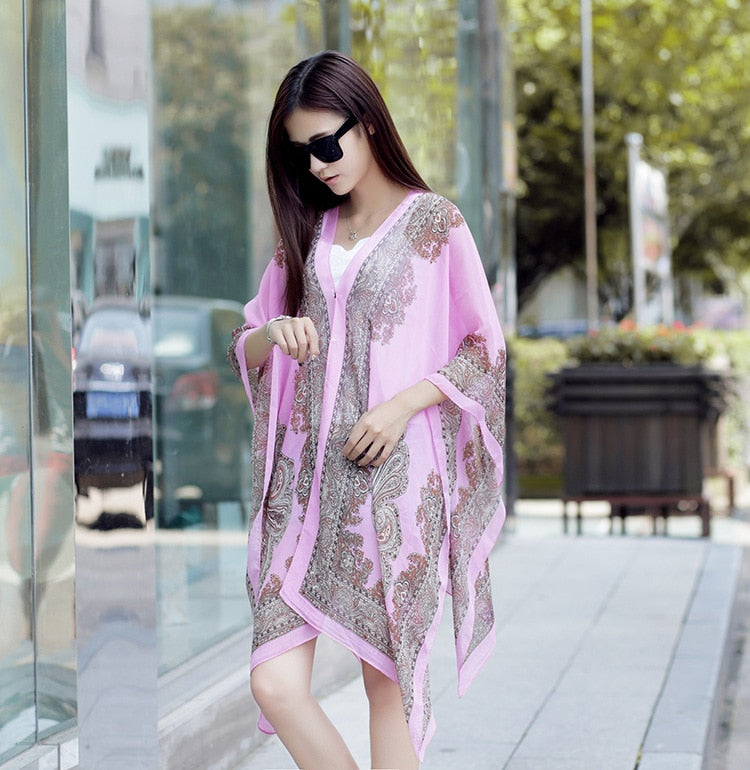 Women's Trendy Printed Poncho Scarfs