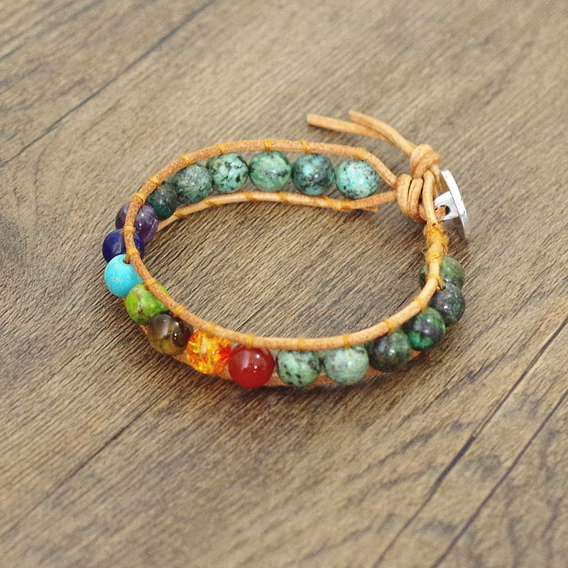 Women's Stone Healing Chakra Pray Mala Bracelet