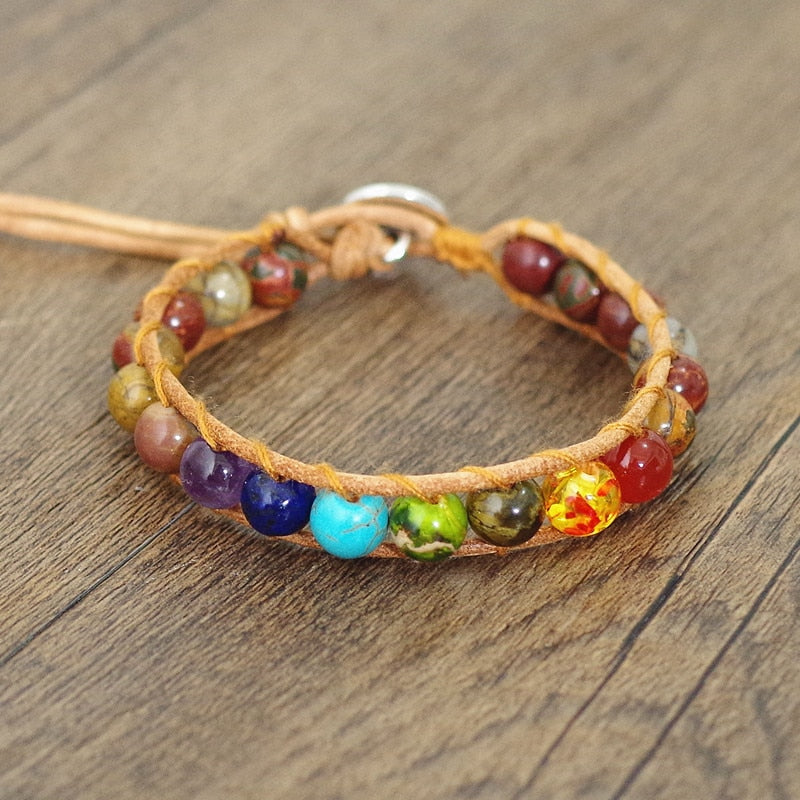 Women's Stone Healing Chakra Pray Mala Bracelet