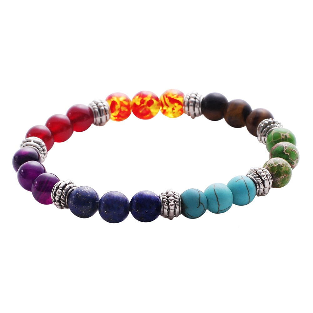 Women's Stone Healing Chakra Pray Mala Bracelet