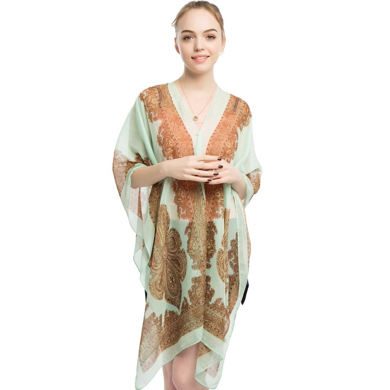Women's Trendy Printed Poncho Scarfs