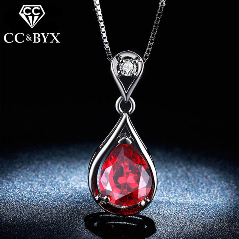 Trendy Women's  Luxury Red Stone Necklace