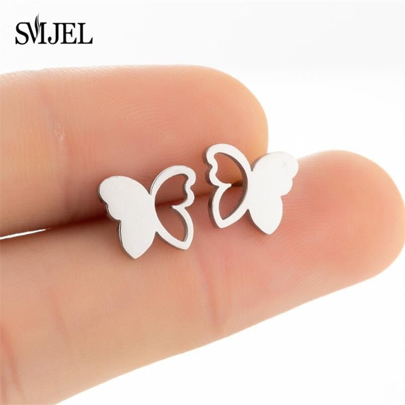 Women's Retro and Trendy Style Stud Butterfly Ear Piercing