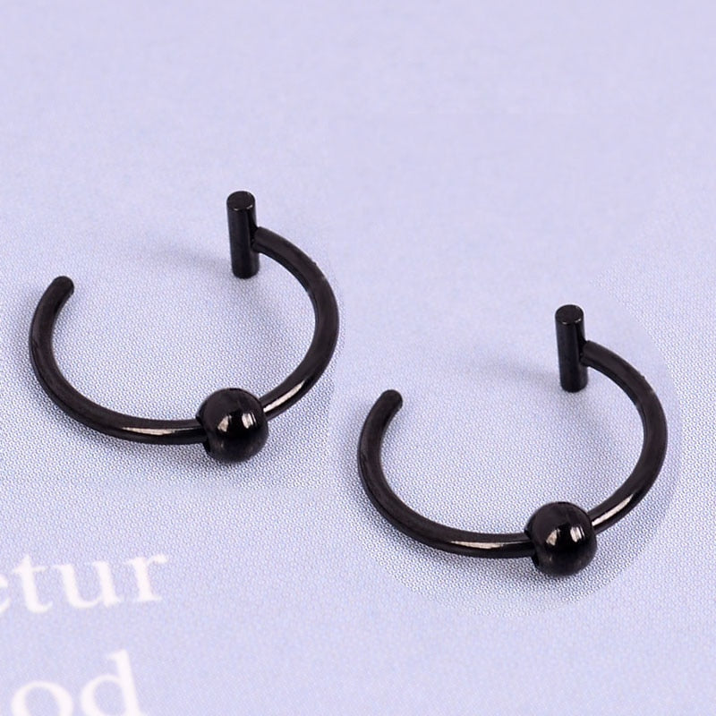 New Punk Titanium Steel Lip Piercings  (Cuff Clip)