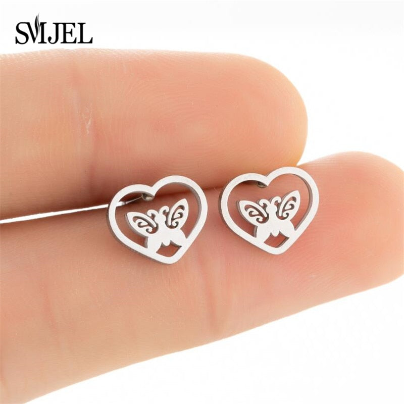 Women's Retro and Trendy Style Stud Butterfly Ear Piercing