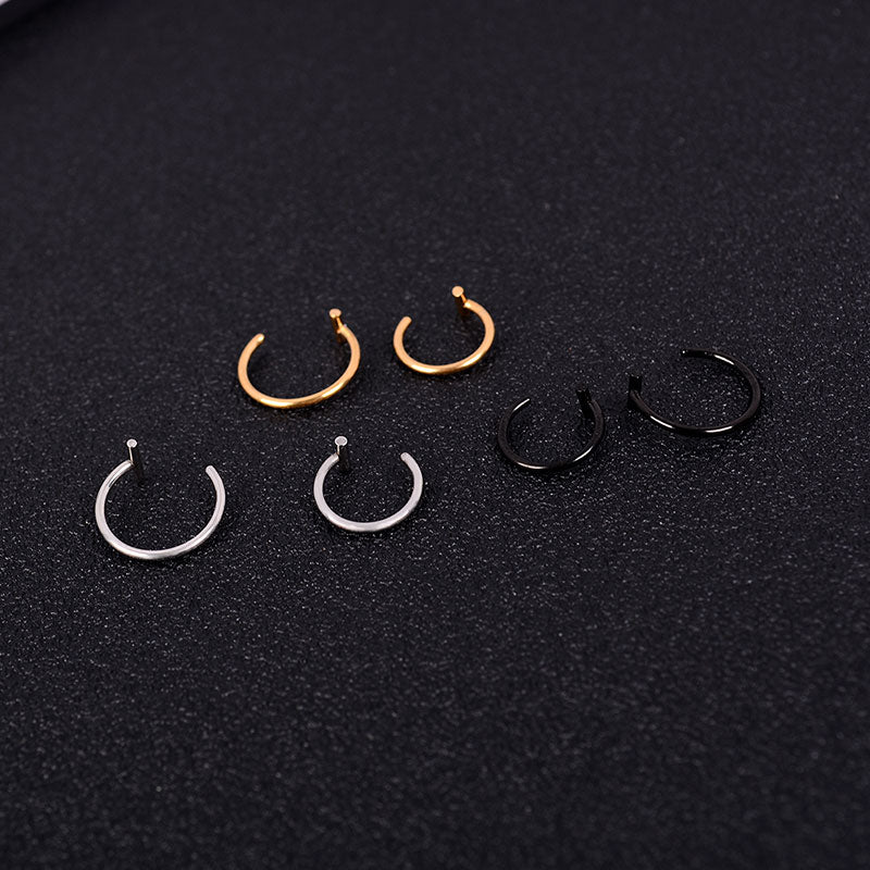 New Punk Titanium Steel Lip Piercings  (Cuff Clip)