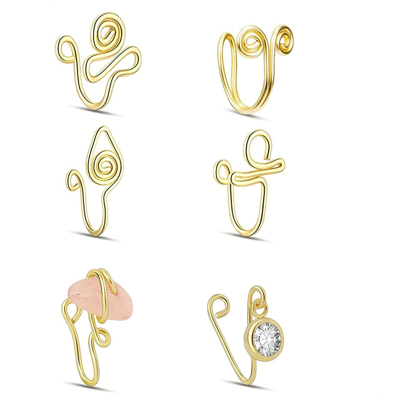 Women's African Nose Piercings (Clip On )