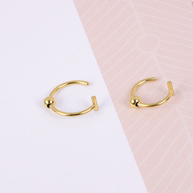 New Punk Titanium Steel Lip Piercings  (Cuff Clip)