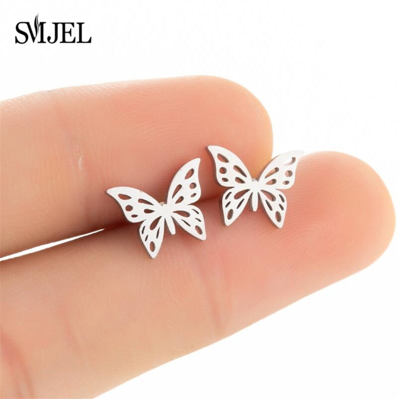 Women's Retro and Trendy Style Stud Butterfly Ear Piercing