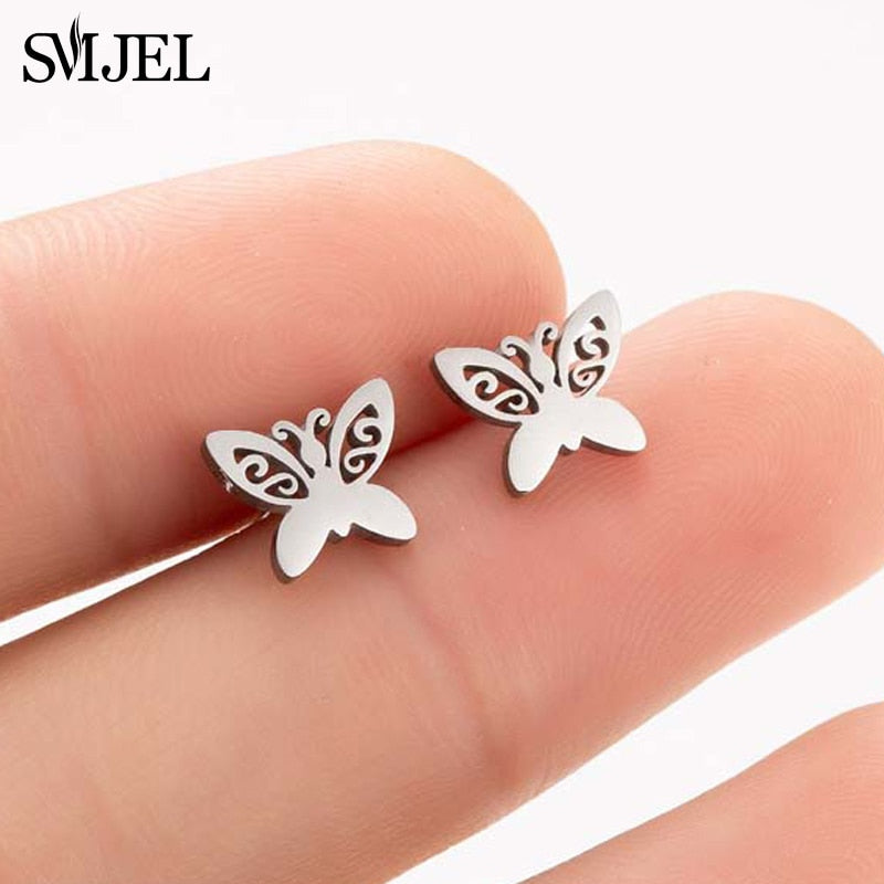 Women's Retro and Trendy Style Stud Butterfly Ear Piercing