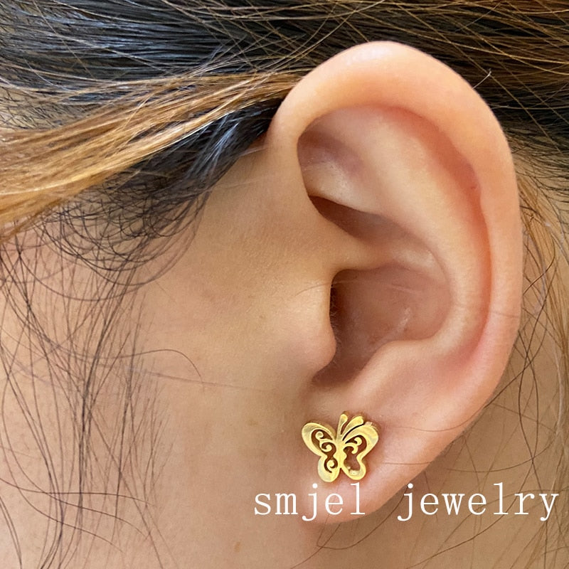 Women's Retro and Trendy Style Stud Butterfly Ear Piercing