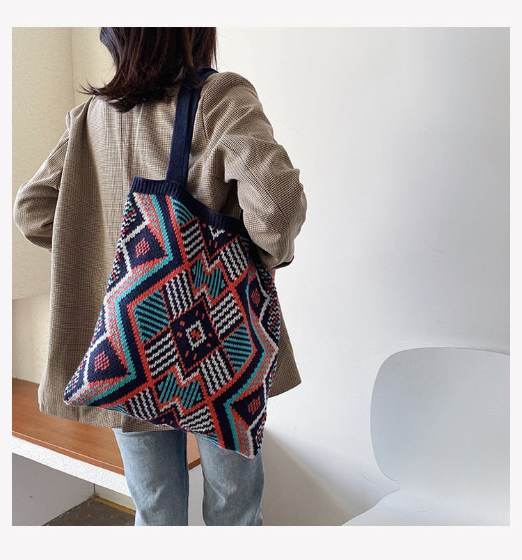 Women's Gypsy Bohemian Chic Aztec Tote Bag