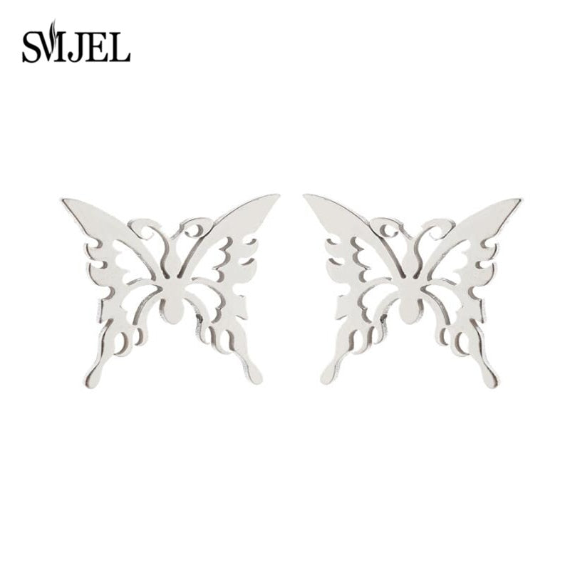 Women's Retro and Trendy Style Stud Butterfly Ear Piercing
