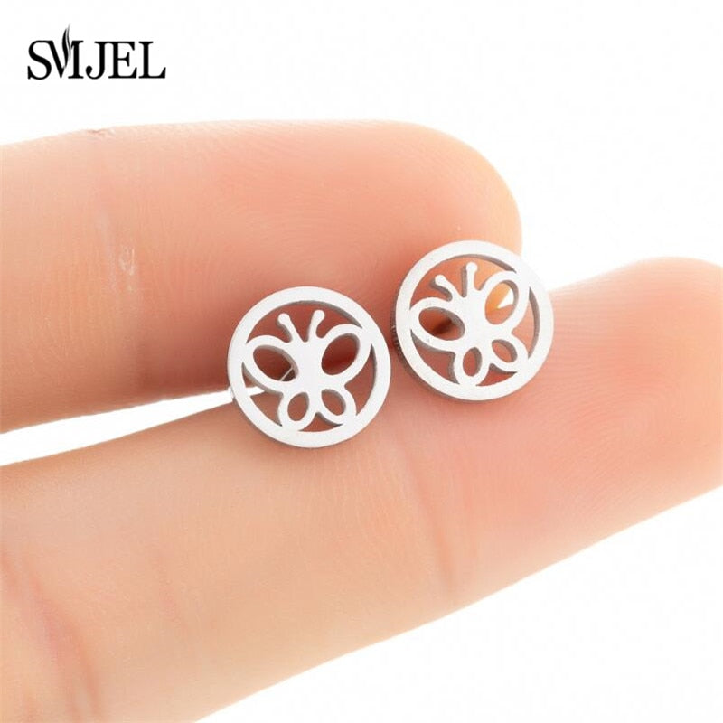 Women's Retro and Trendy Style Stud Butterfly Ear Piercing