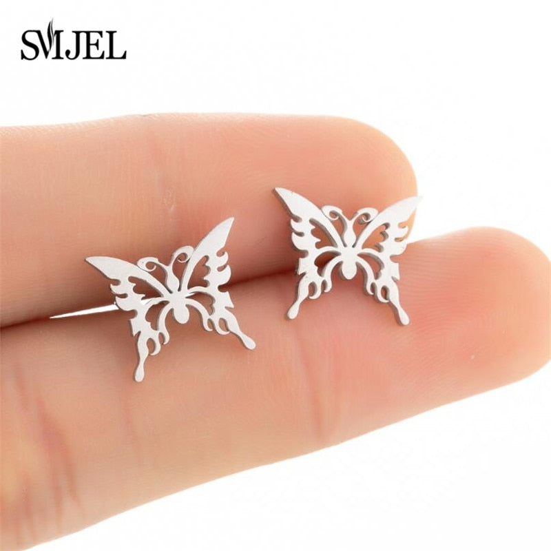 Women's Retro and Trendy Style Stud Butterfly Ear Piercing