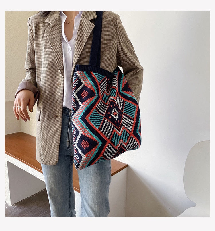 Women's Gypsy Bohemian Chic Aztec Tote Bag