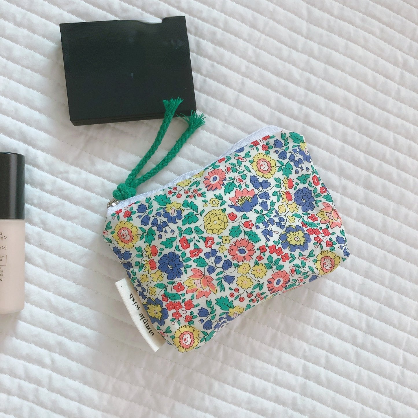 Women's New Cotton Floral Small Lipstick Makeup Purse