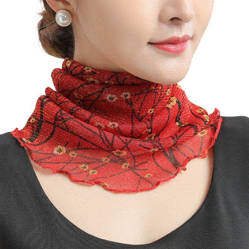 Women's Trendy Chiffon Neck Collar Scarfs