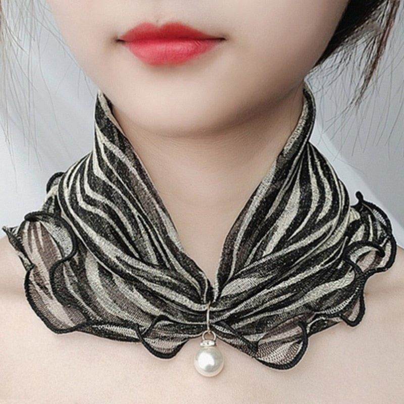 Women's Trendy Chiffon Neck Collar Scarfs