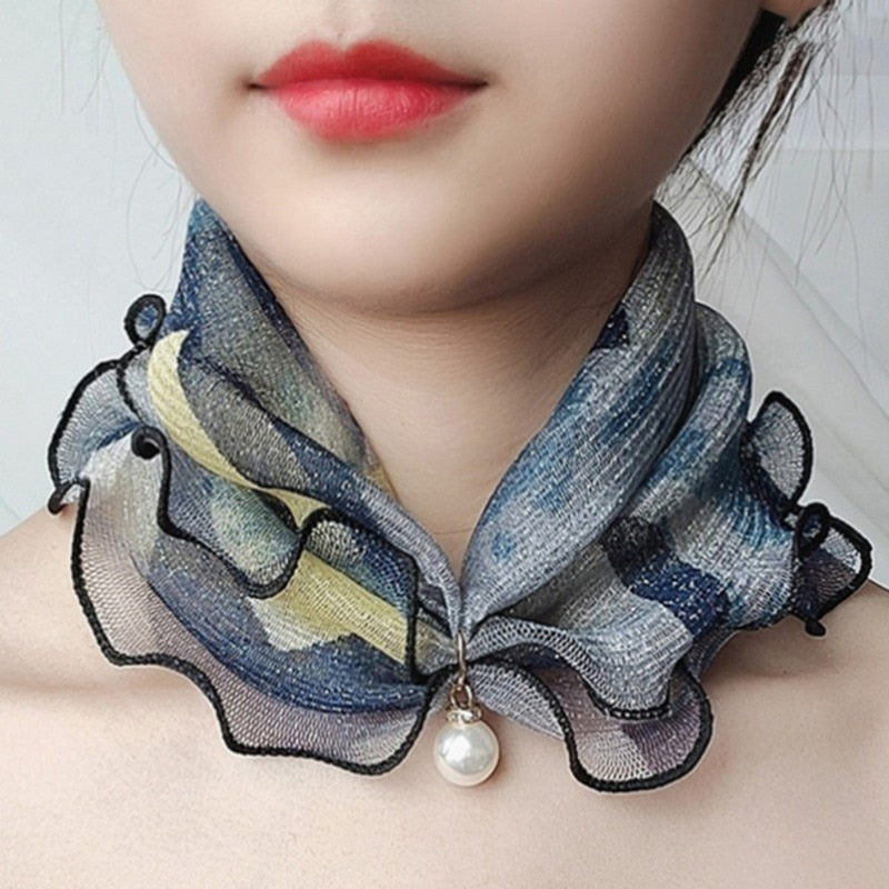 Women's Trendy Chiffon Neck Collar Scarfs