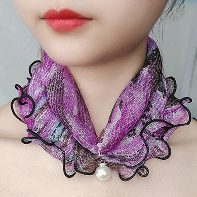 Women's Trendy Chiffon Neck Collar Scarfs