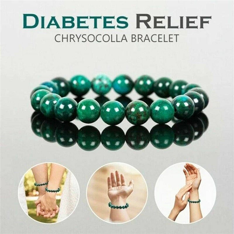 Women's Natural Malachite Stone Beads Bracelet