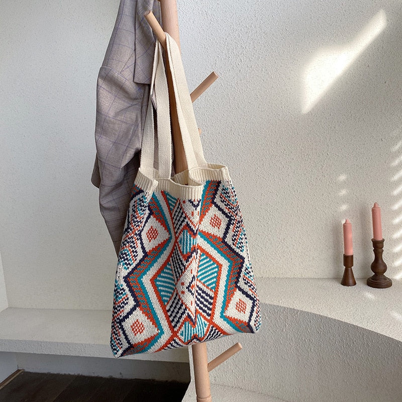 Women's Gypsy Bohemian Chic Aztec Tote Bag