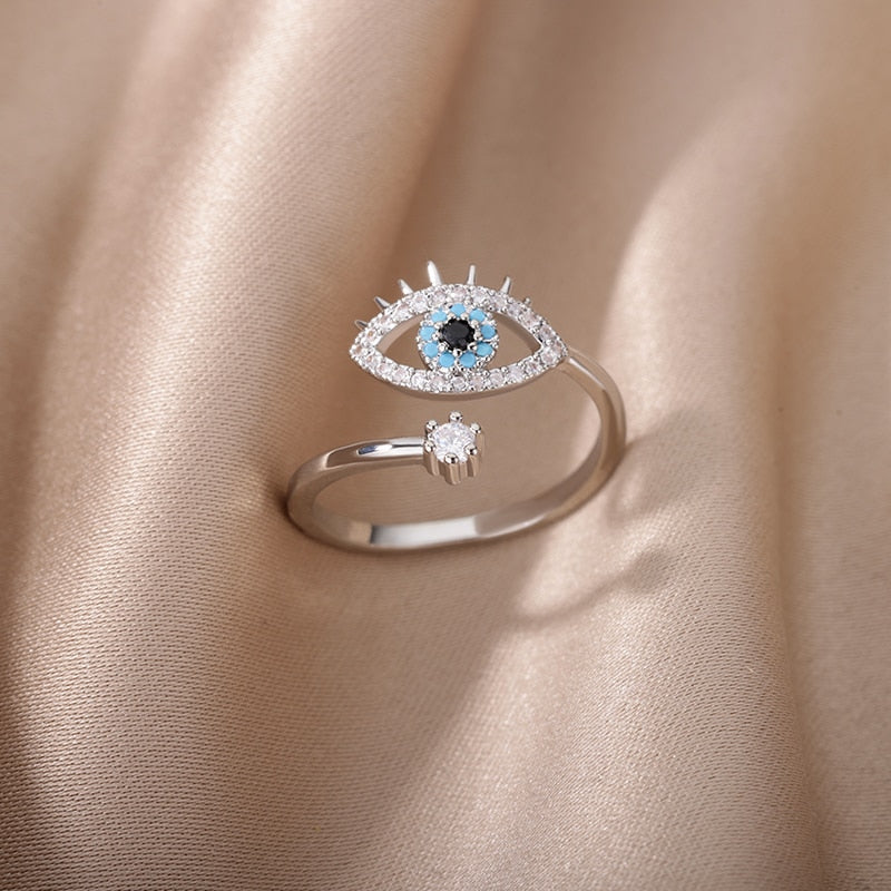 Women's Trendy Turkish Style Evil Eye Rings