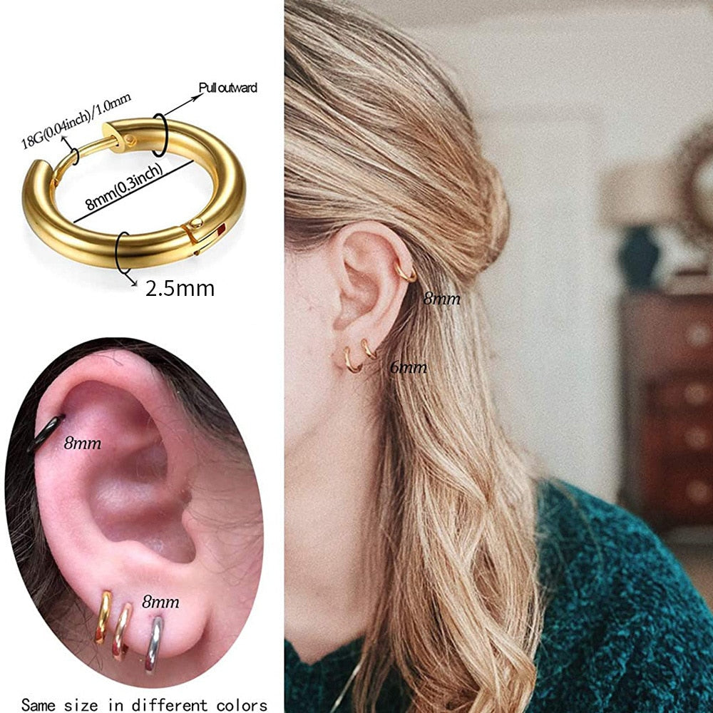 ( New) Women's Vintage Style Hoop Ear Piercing Jewelry