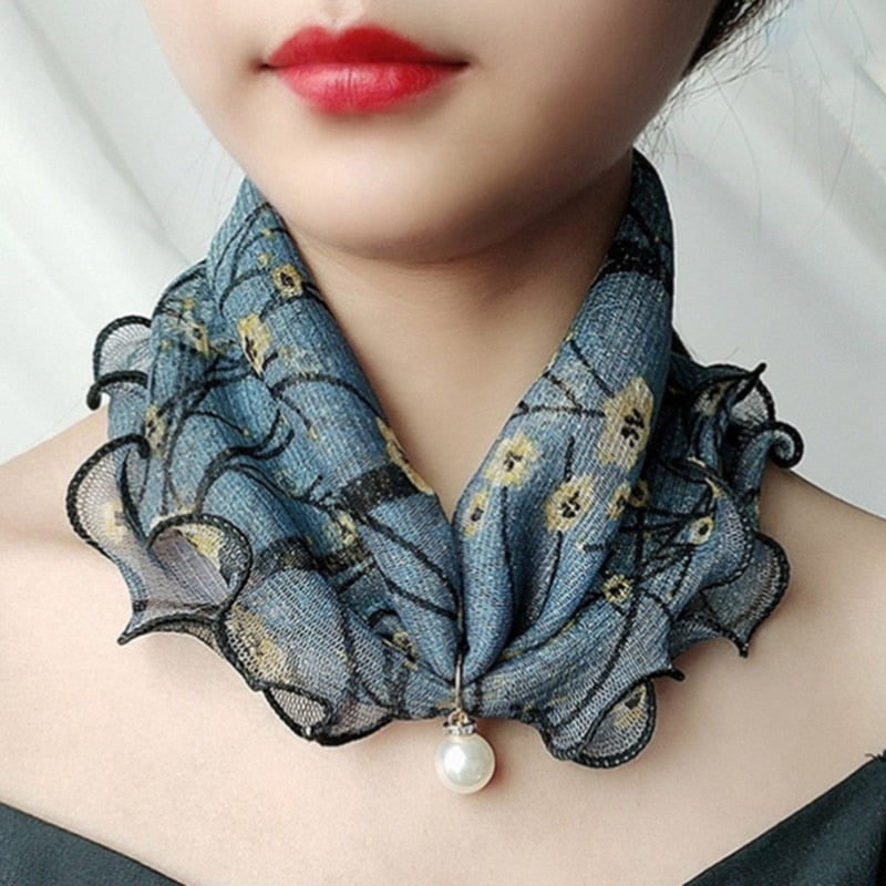 Women's Trendy Chiffon Neck Collar Scarfs