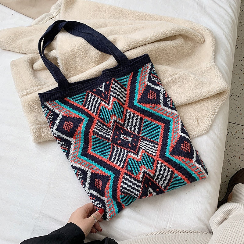 Women's Gypsy Bohemian Chic Aztec Tote Bag