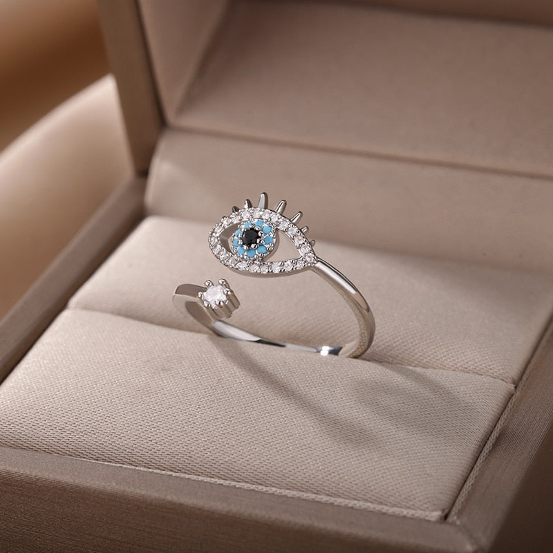 Women's Trendy Turkish Style Evil Eye Rings
