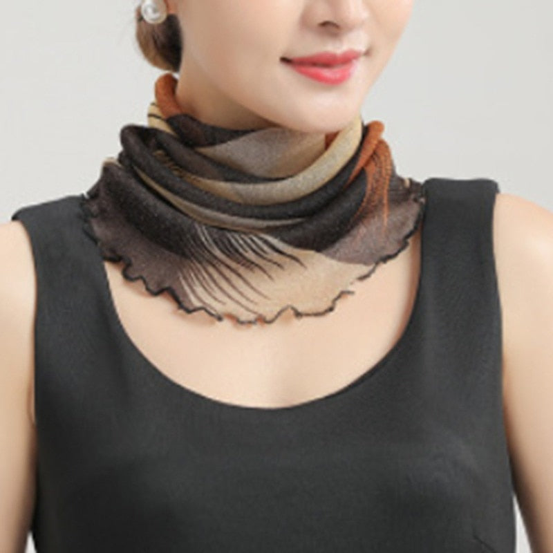 Women's Trendy Chiffon Neck Collar Scarfs