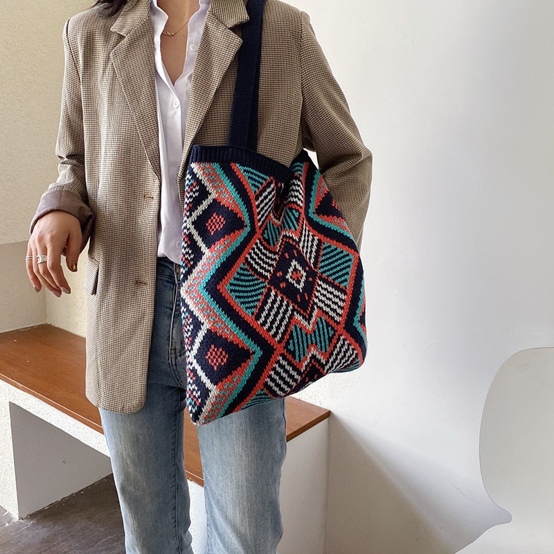 Women's Gypsy Bohemian Chic Aztec Tote Bag