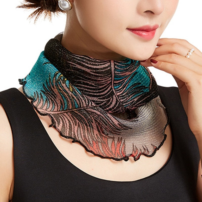 Women's Trendy Chiffon Neck Collar Scarfs