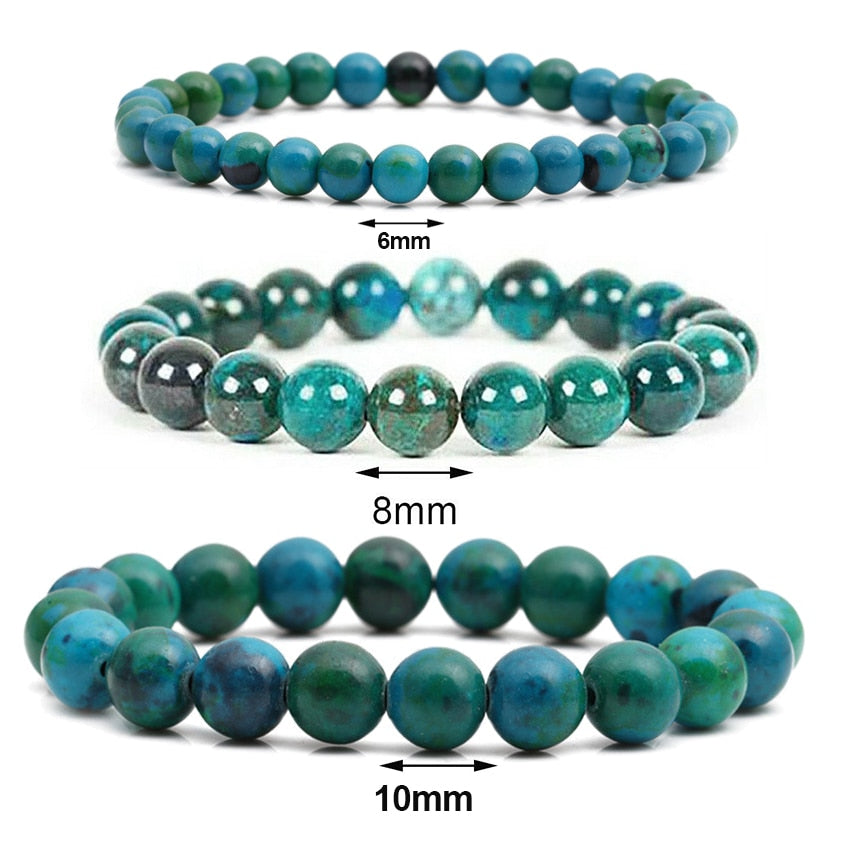 Women's Natural Malachite Stone Beads Bracelet