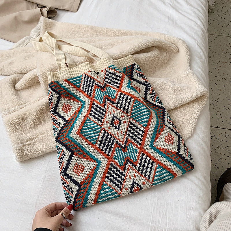 Women's Gypsy Bohemian Chic Aztec Tote Bag