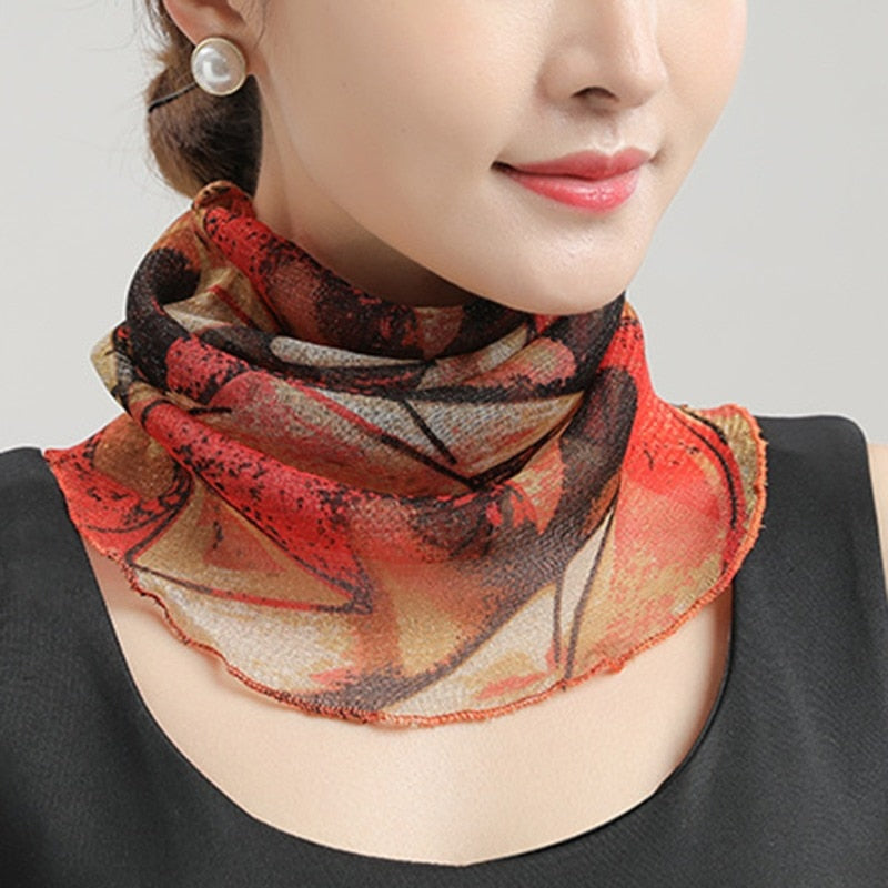 Women's Trendy Chiffon Neck Collar Scarfs
