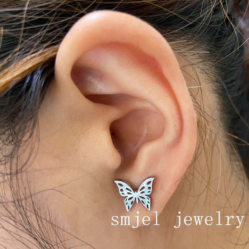 Women's Retro and Trendy Style Stud Butterfly Ear Piercing